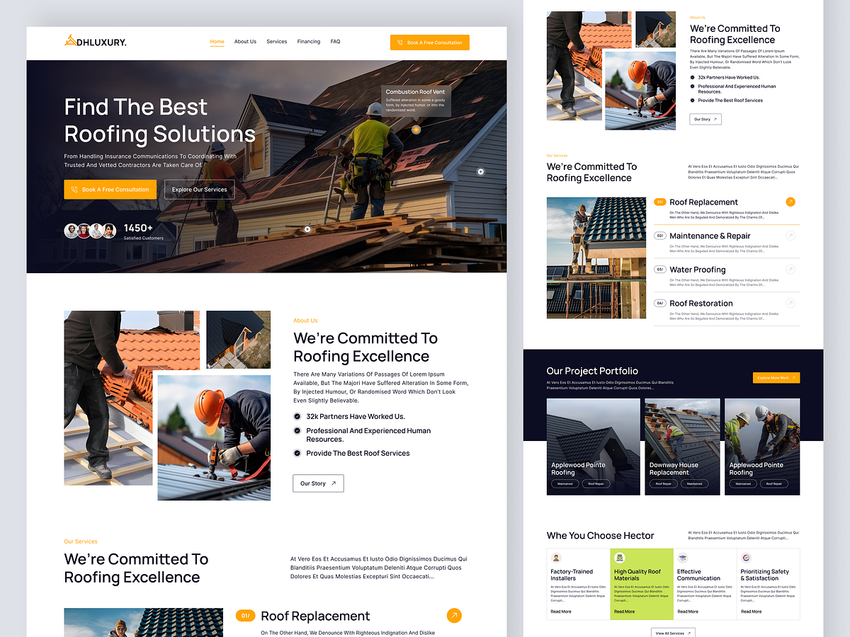 Roofing landing page Website Design Image 0