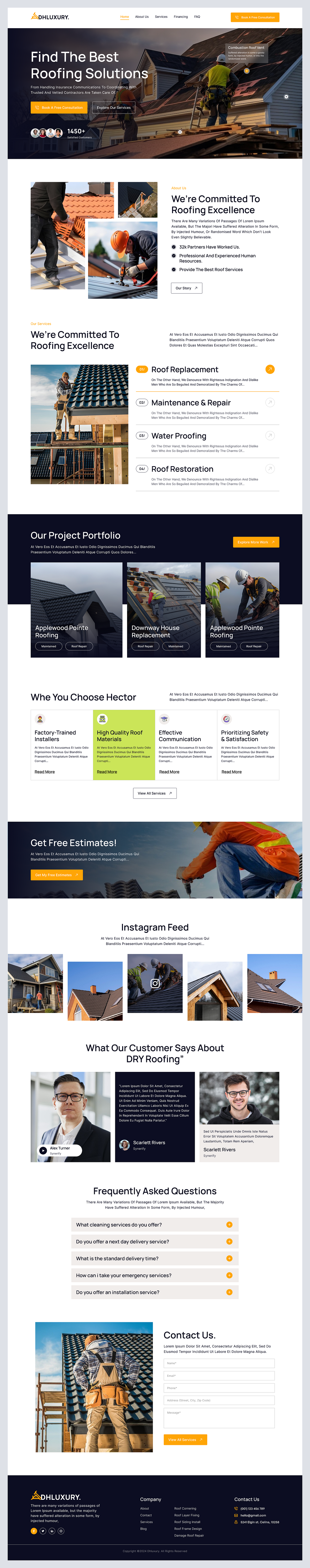 Roofing landing page Website Design Image 2