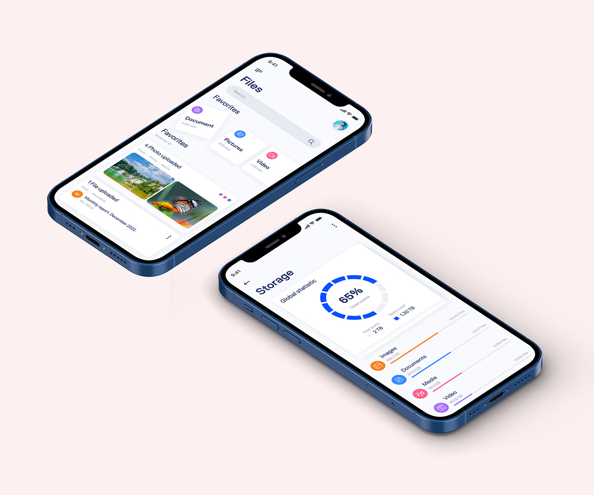 Cloud Storage Mobile App Design Image 1