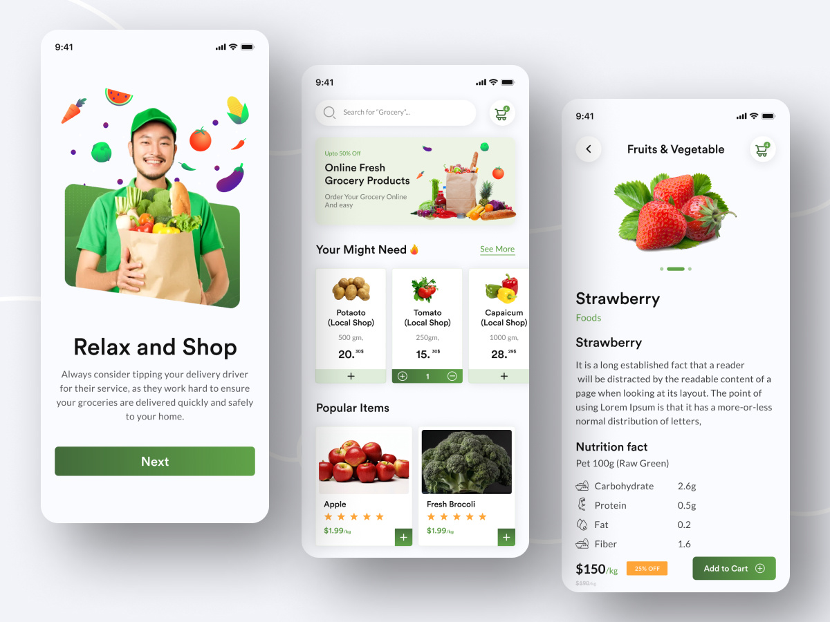 Grocery Delivery Mobile App UI Design Image 0