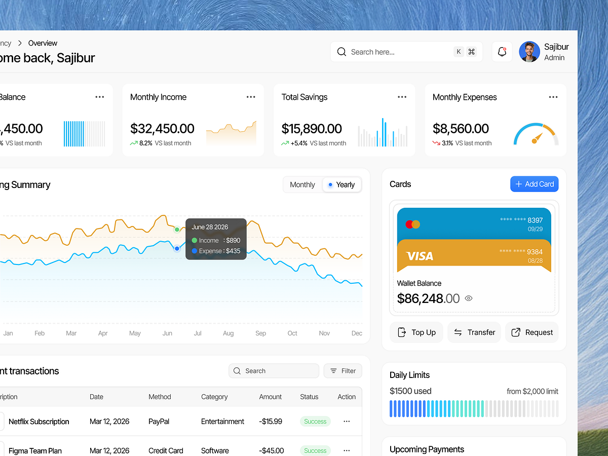 Finora - Finance Management Dashboard Image 2