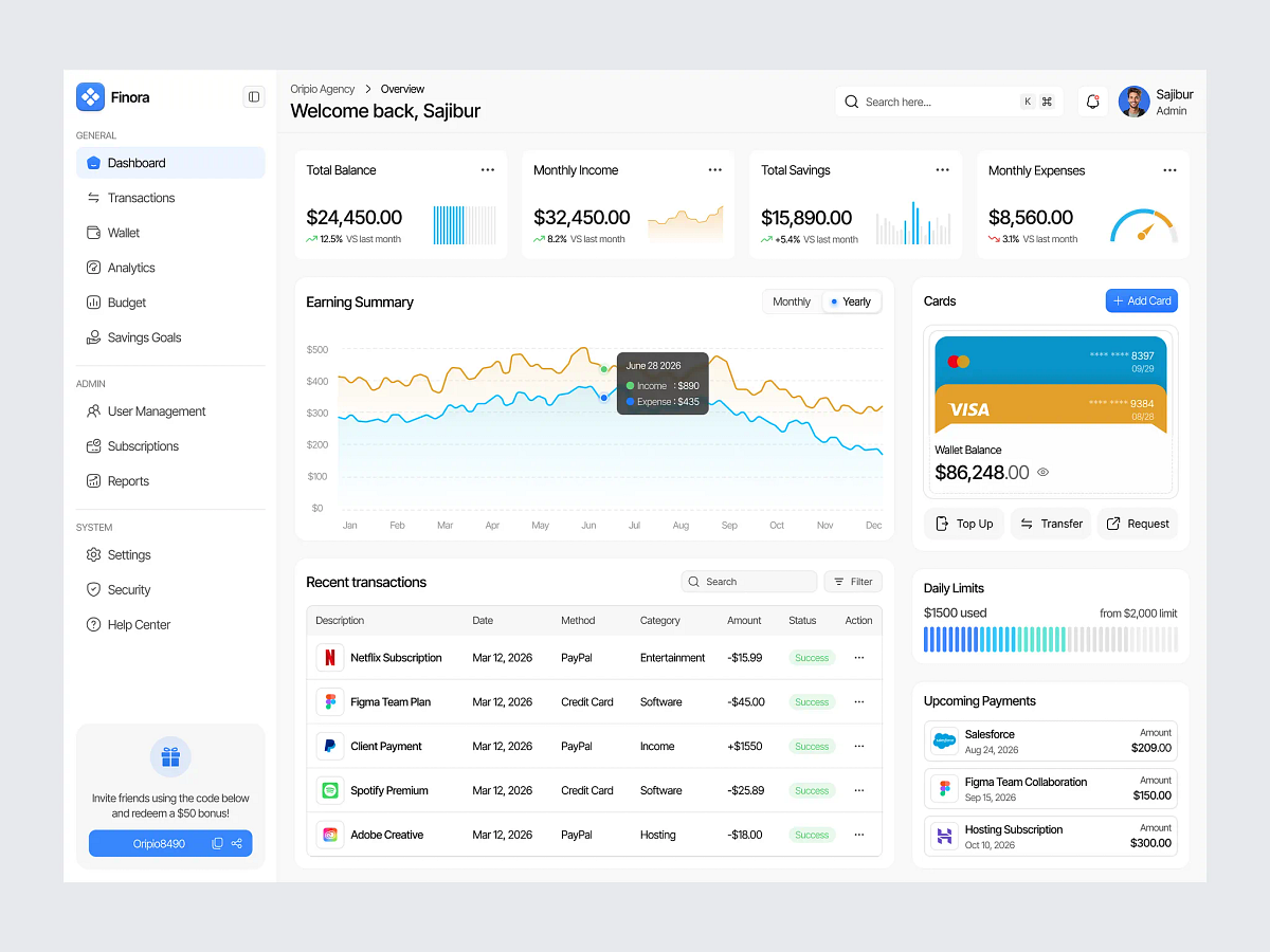 Finance Dashboard Design Image 3