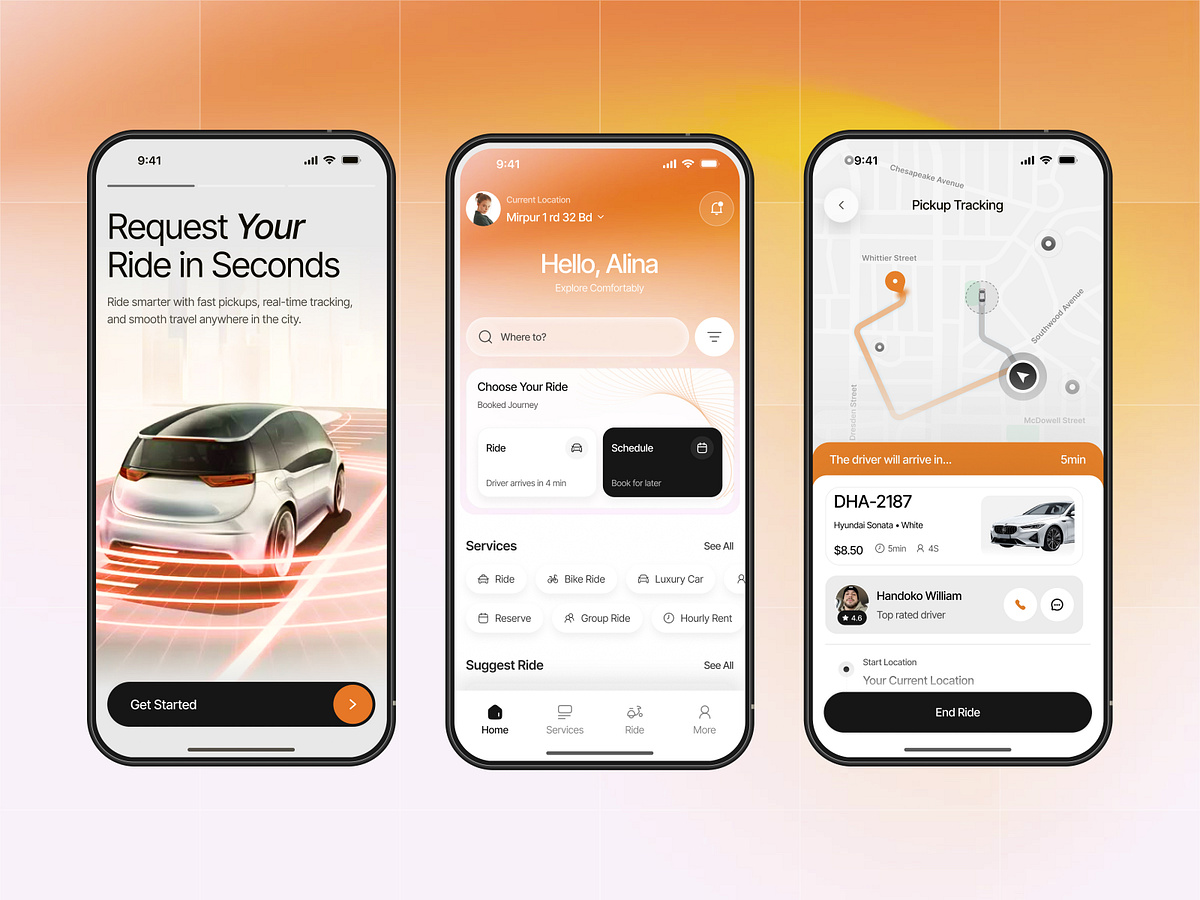 Taxi Booking Mobile App Design