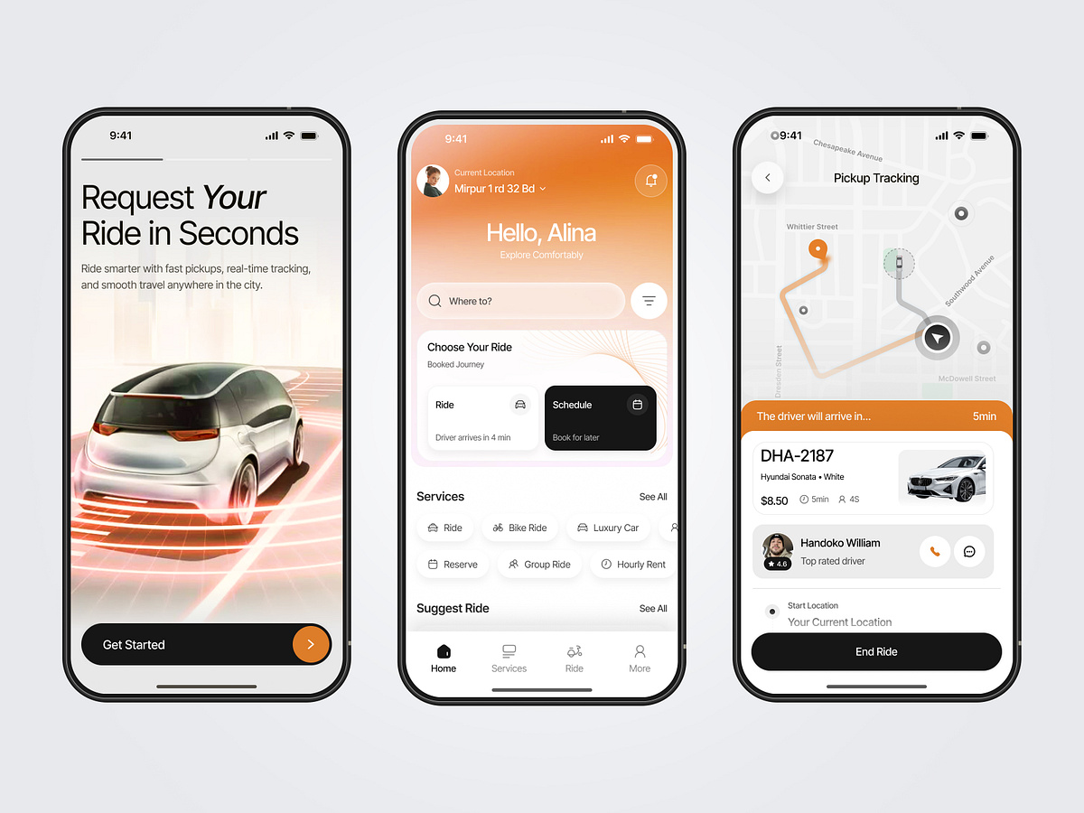Taxi Booking Mobile App Design Image 1