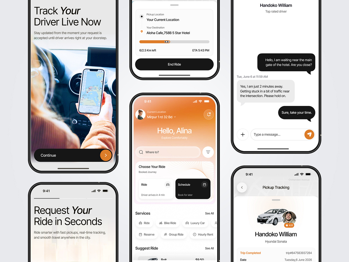 Taxi Booking Mobile App Design Image 2