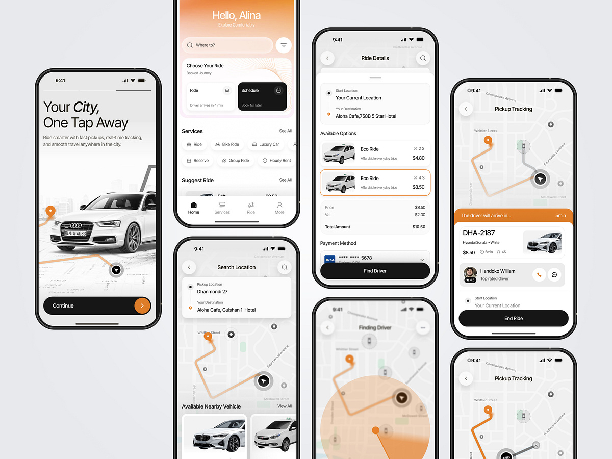 Taxi Booking Mobile App Design Image 3