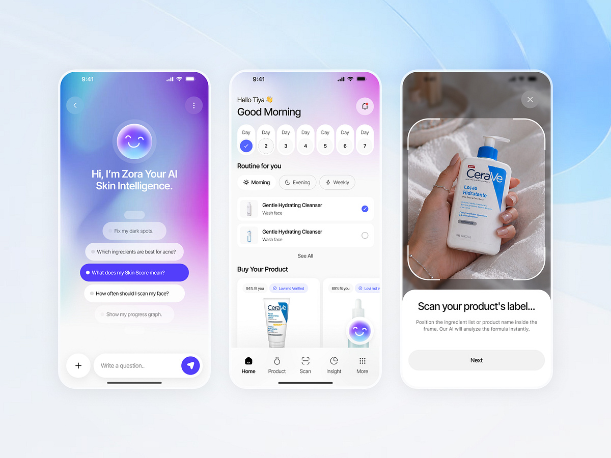 AI Skincare Mobile App Design Image 1