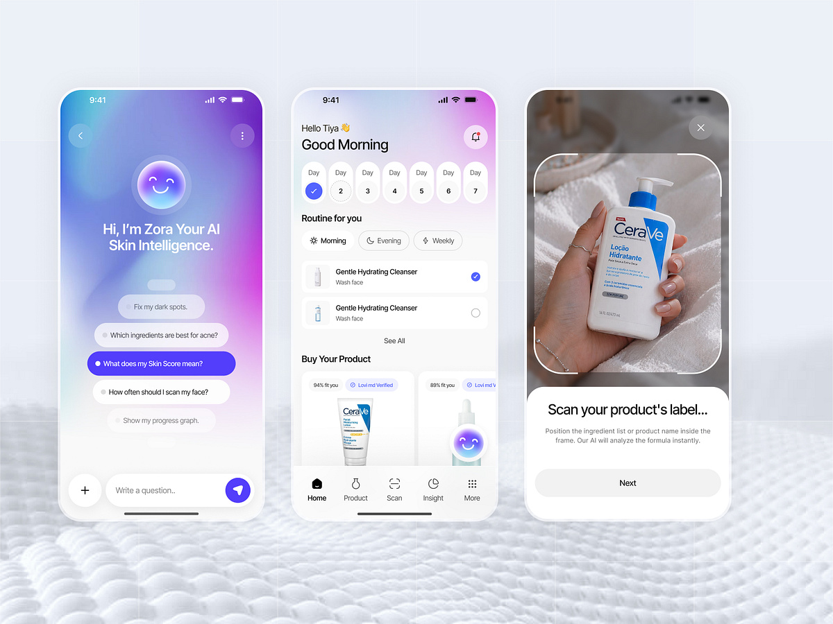 AI Skincare Mobile App Design Image 2