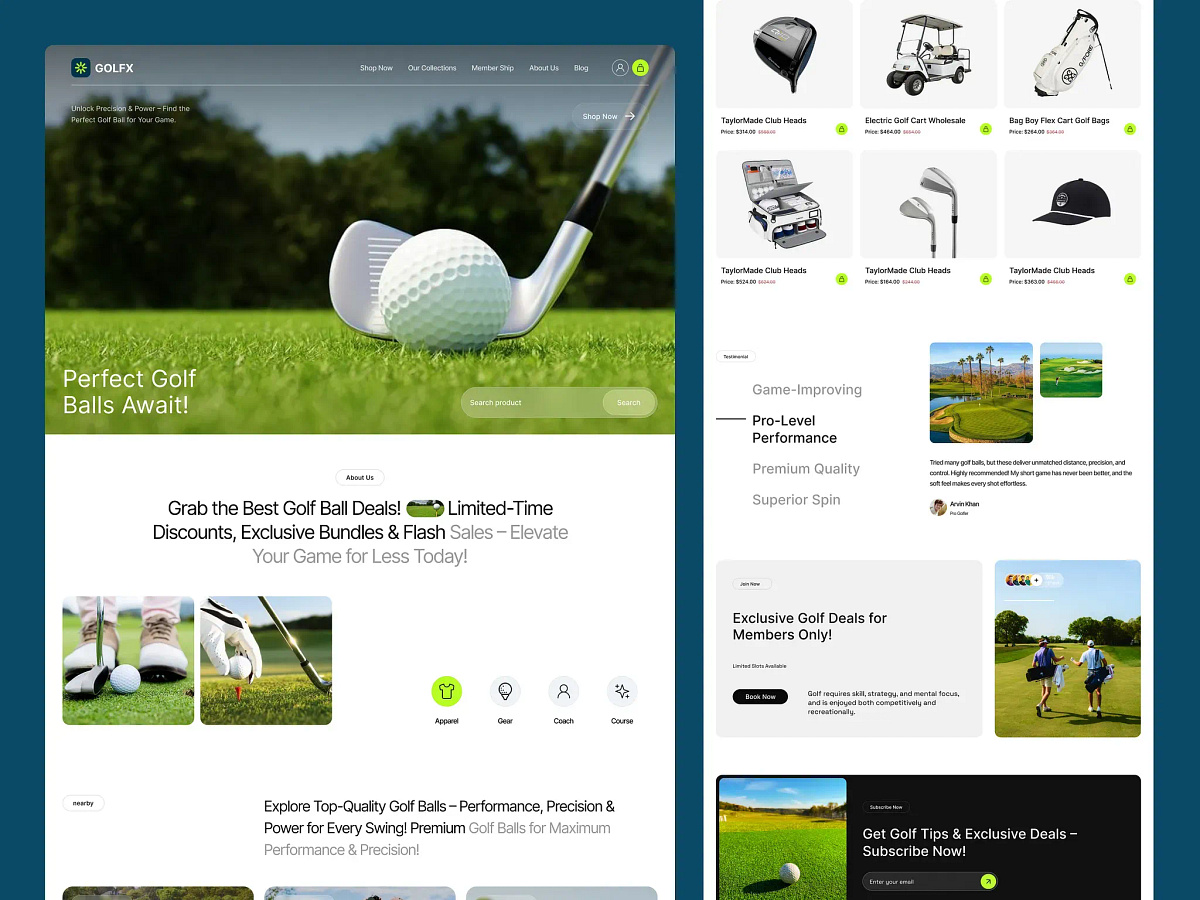 Golf Store E-commerce Website Image 0