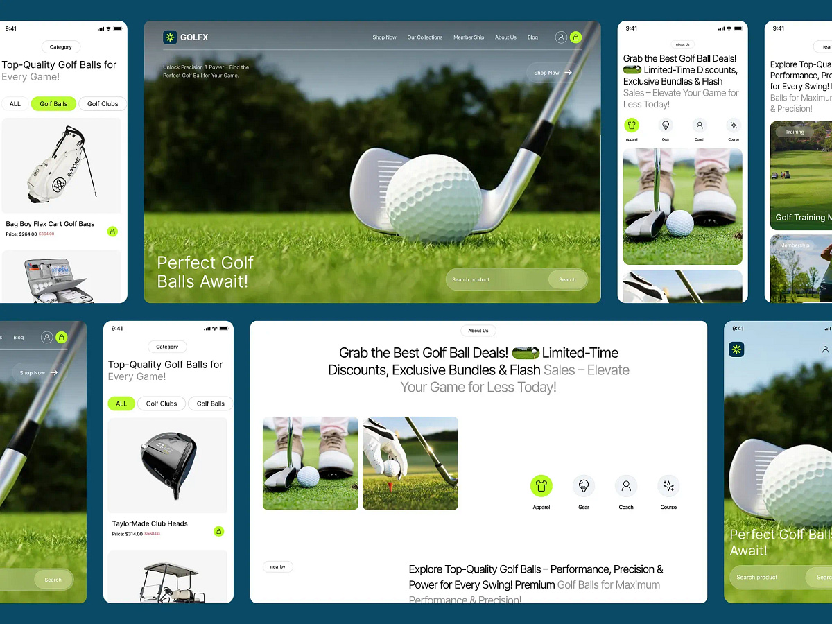 Golf Store E-commerce Website Image 1