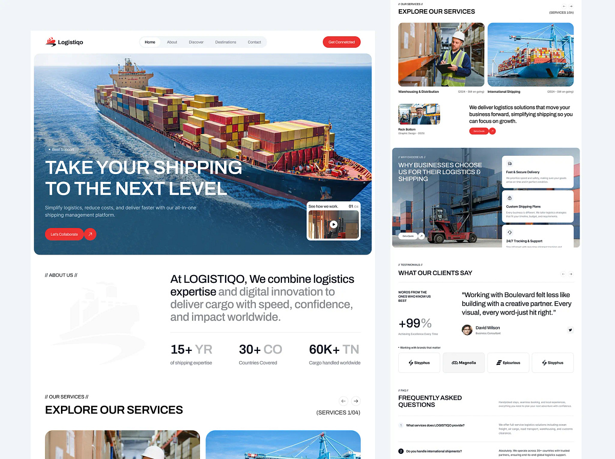 Logistiqo - Shipping Company Website Image 1