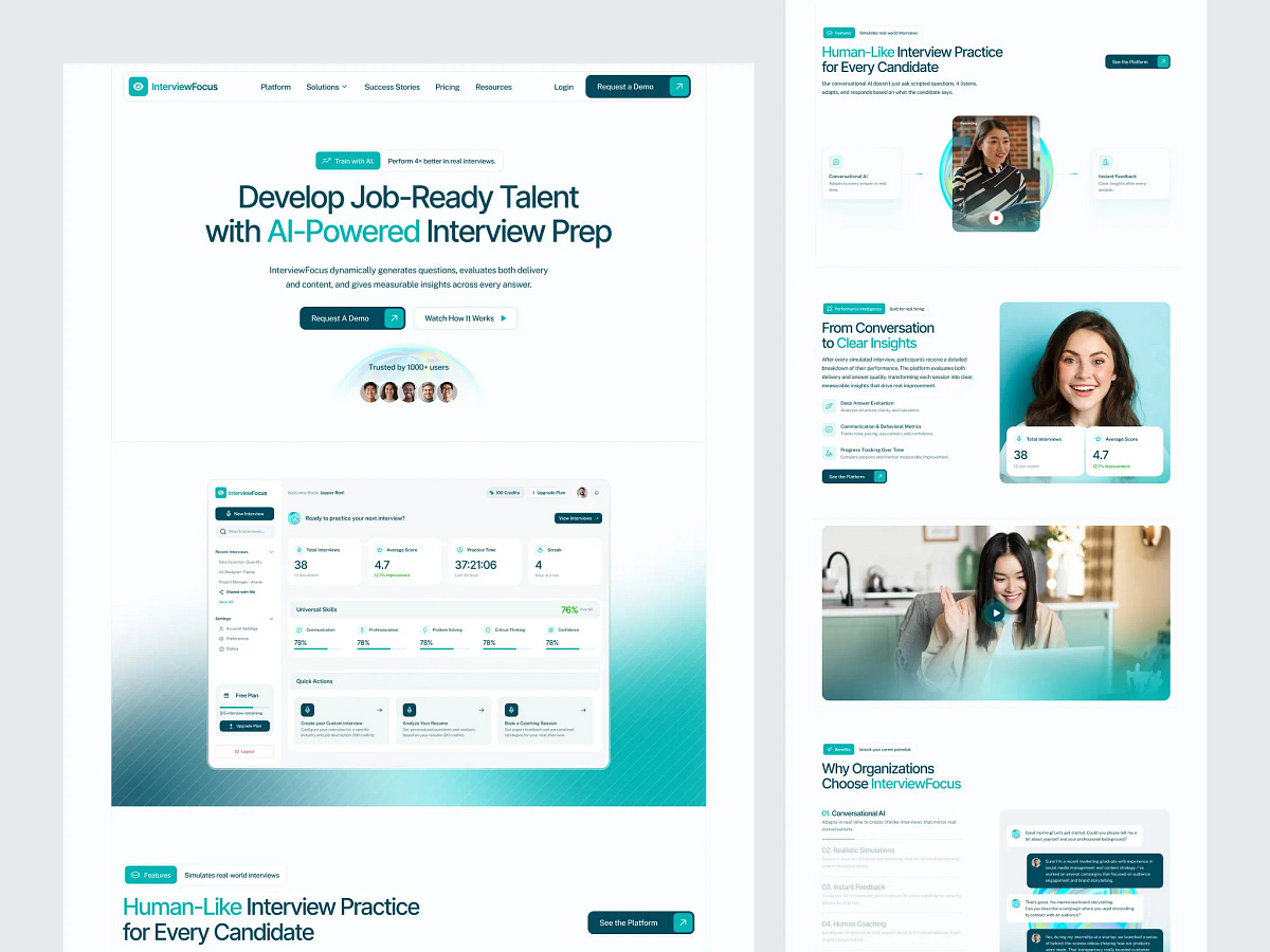 InterviewFocus - AI SaaS Landing Page Image 0