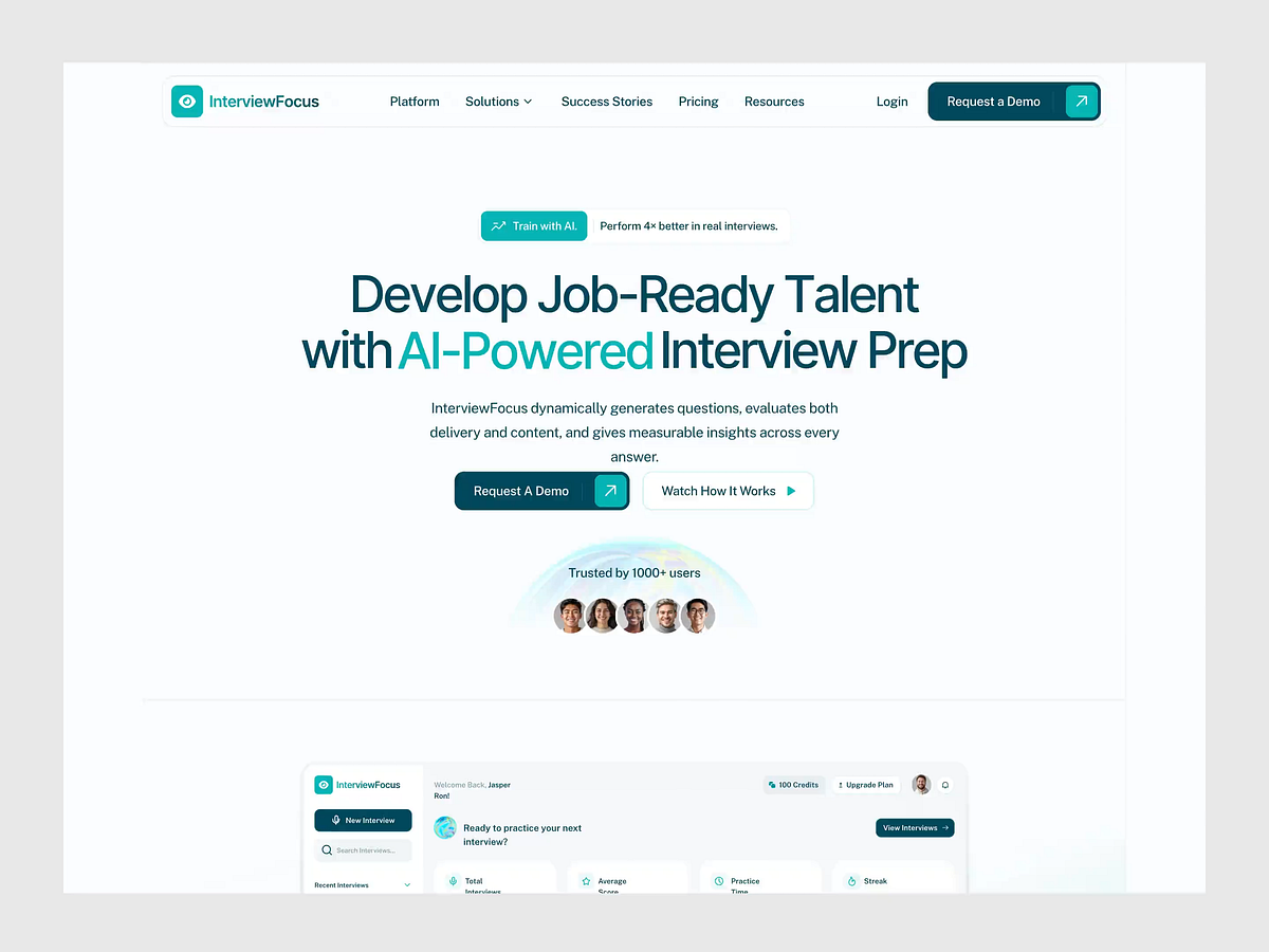 InterviewFocus - AI SaaS Landing Page Image 1