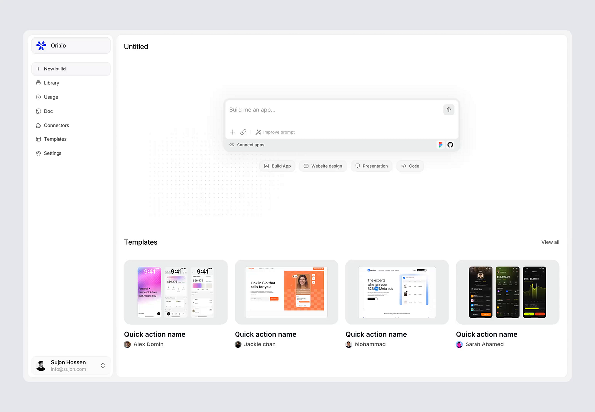 Oripio - AI App Builder Dashboard Image 0