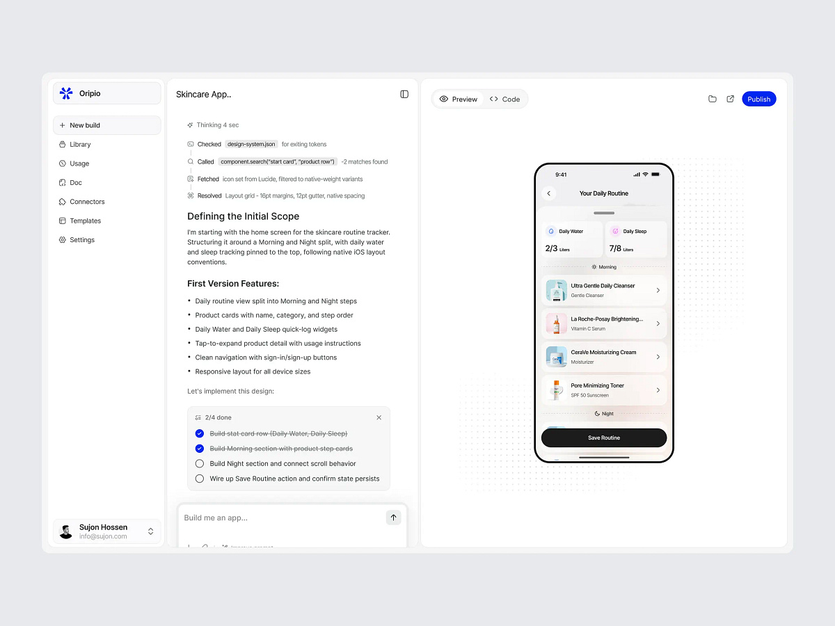 Oripio - AI App Builder Dashboard Image 3