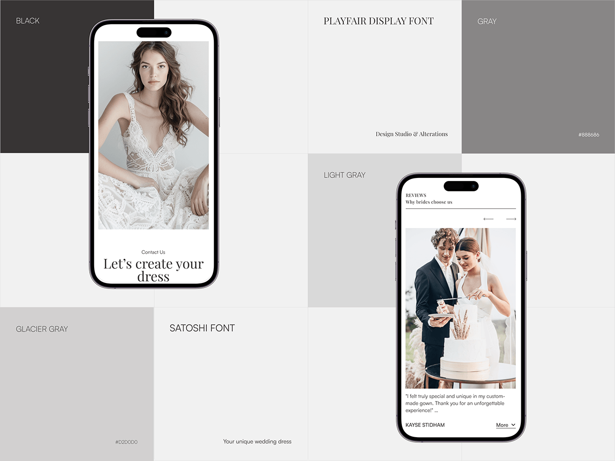 Wedding Design Studio & Alterations // Landing Page Image 2
