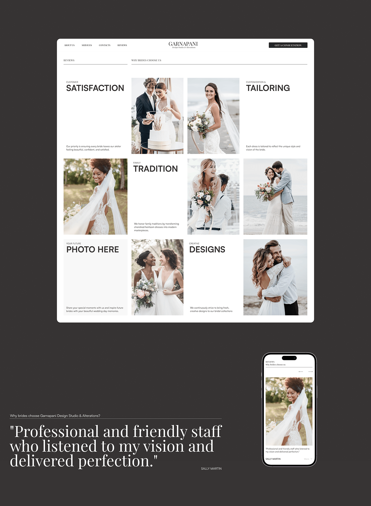 Wedding Design Studio & Alterations // Landing Page Image 6