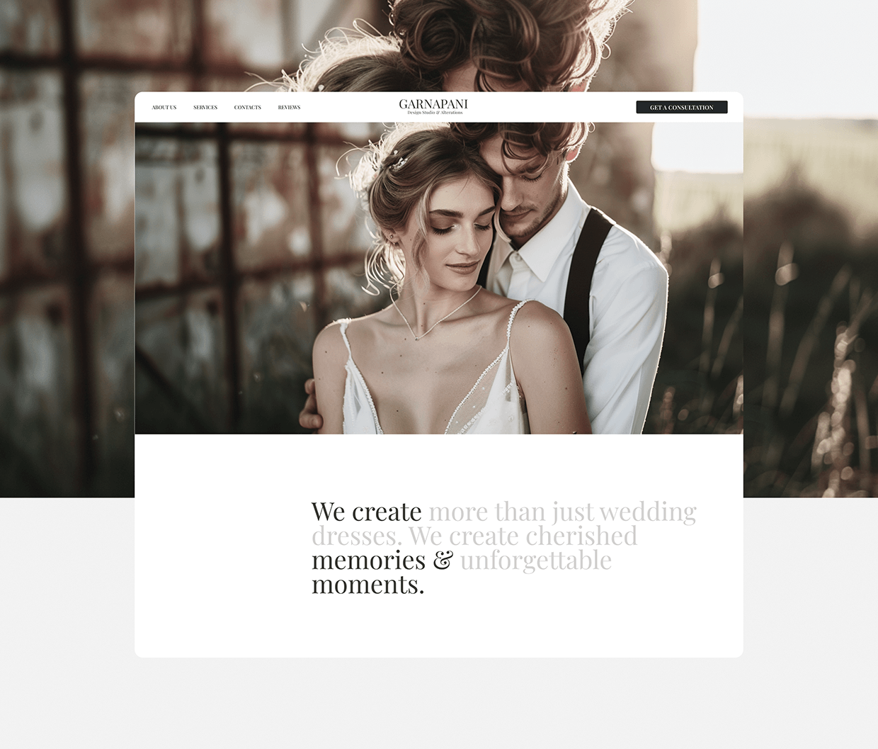 Wedding Design Studio & Alterations // Landing Page Image 7