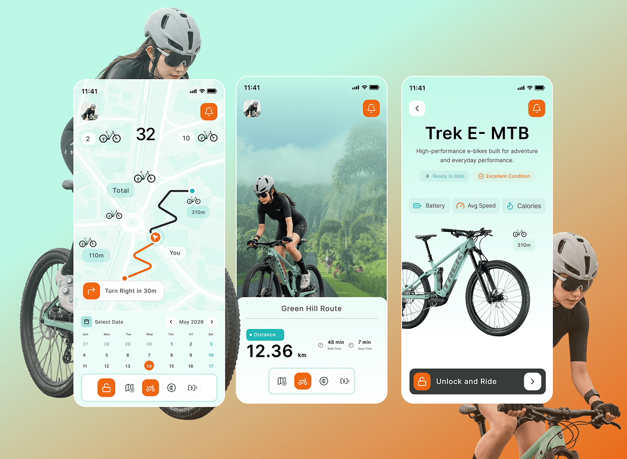E-Bike Rental Dashboard with Live Map Tracking Image 1