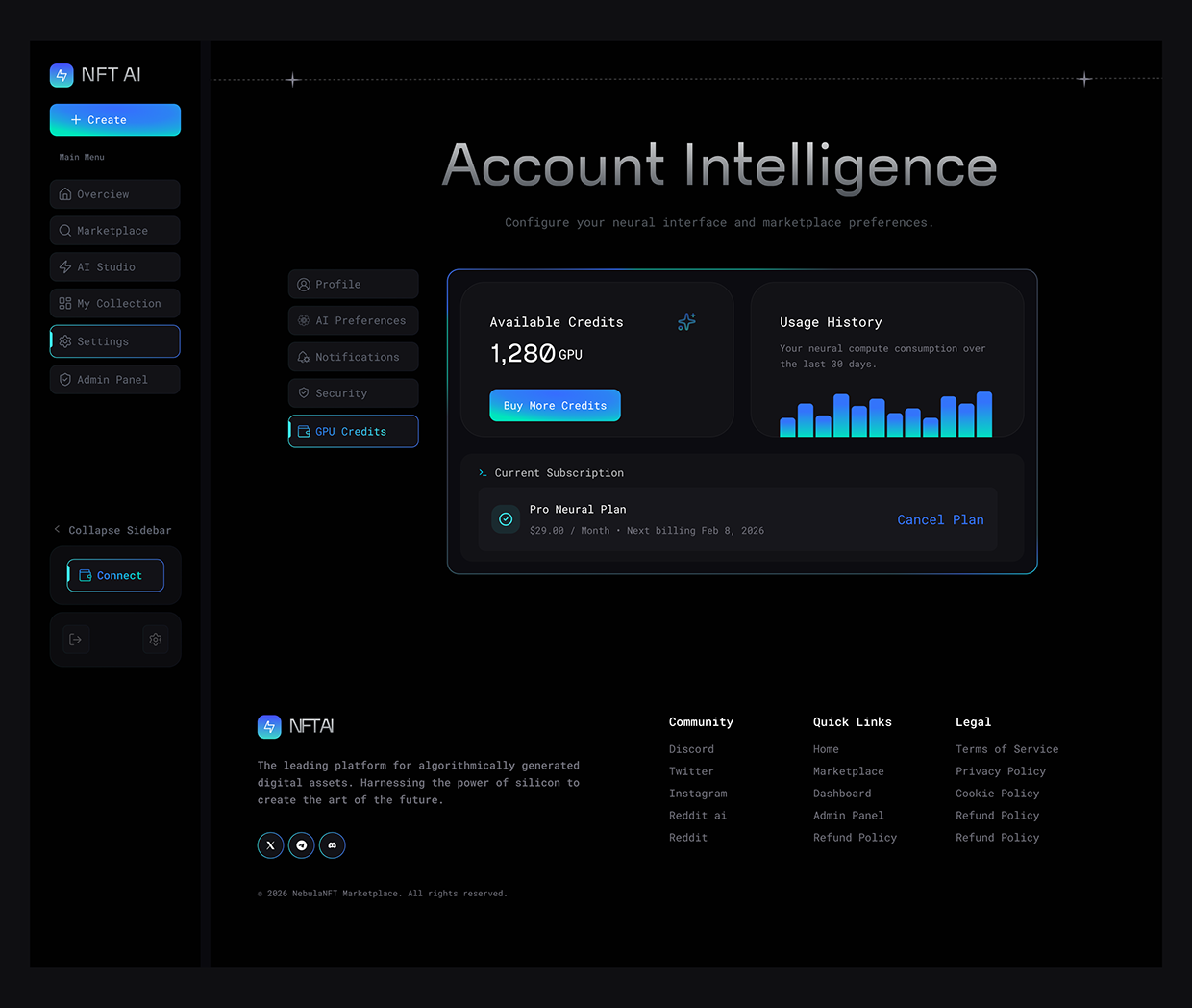 E-NFTs Marketplace | AI-Powered NFT Dashboard Image 10