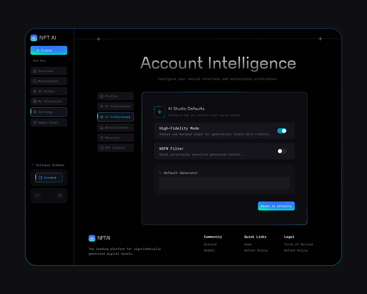 E-NFTs Marketplace | AI-Powered NFT Dashboard Image 17