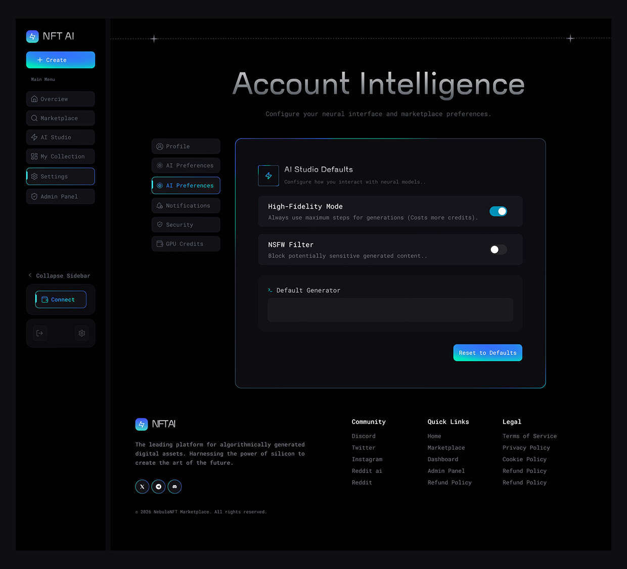 E-NFTs Marketplace | AI-Powered NFT Dashboard Image 18