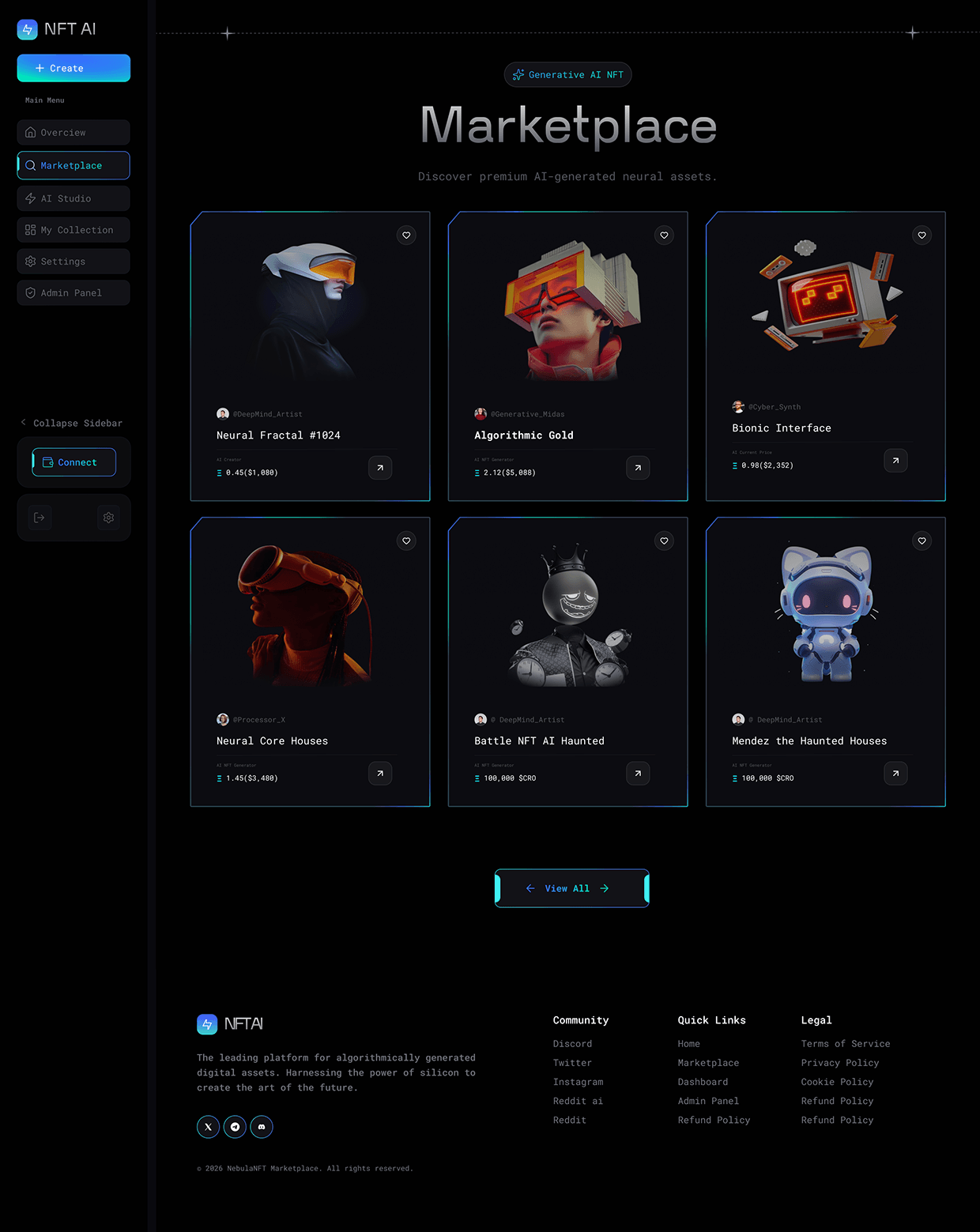 E-NFTs Marketplace | AI-Powered NFT Dashboard Image 20