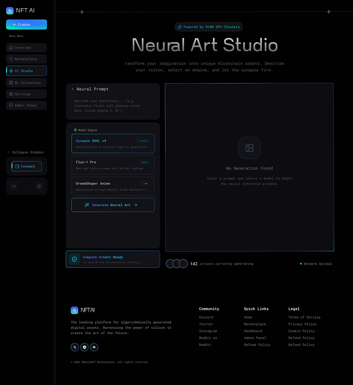 E-NFTs Marketplace | AI-Powered NFT Dashboard Image 21