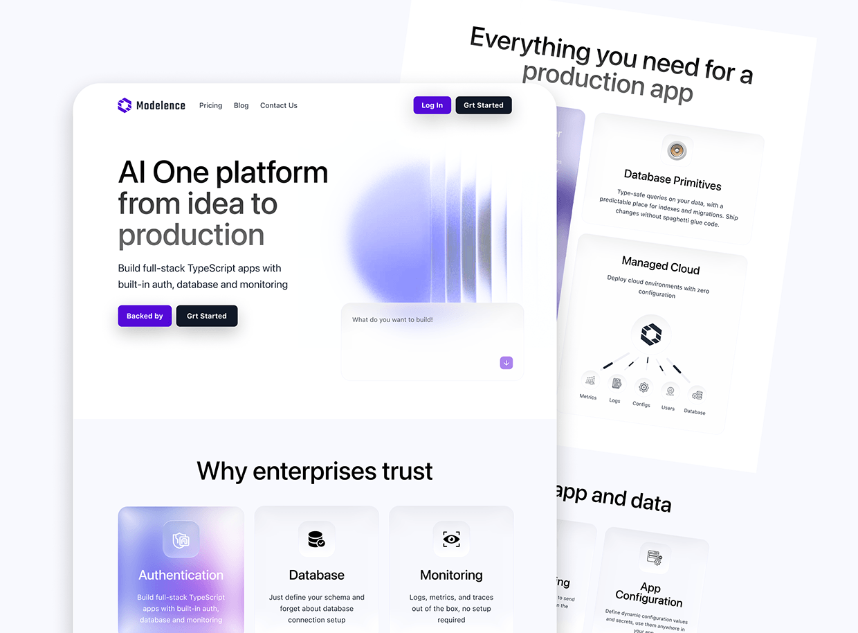 Modelence | SaaS AI Platform | Website Design Image 3