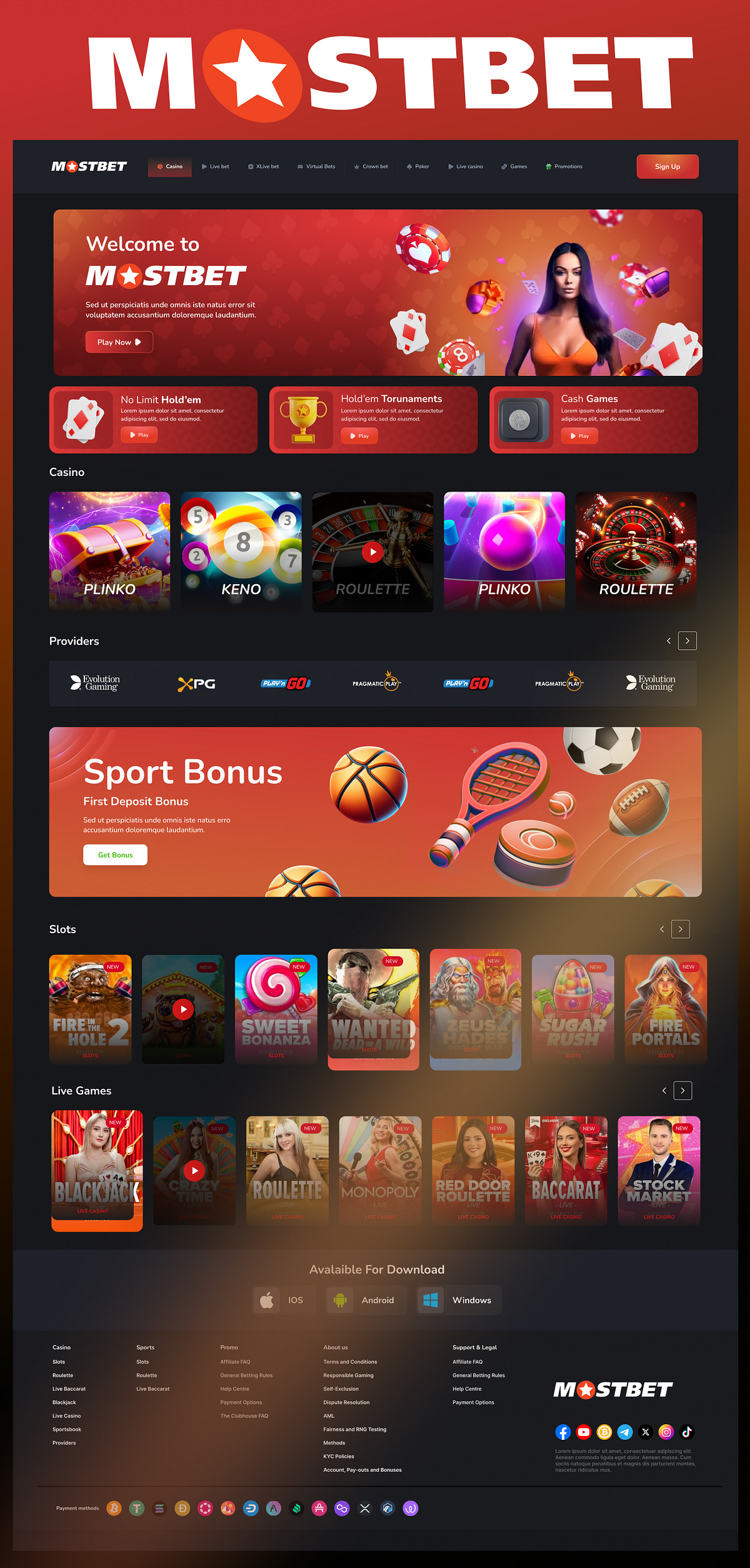 Live Casino Platform Web Design Image 1