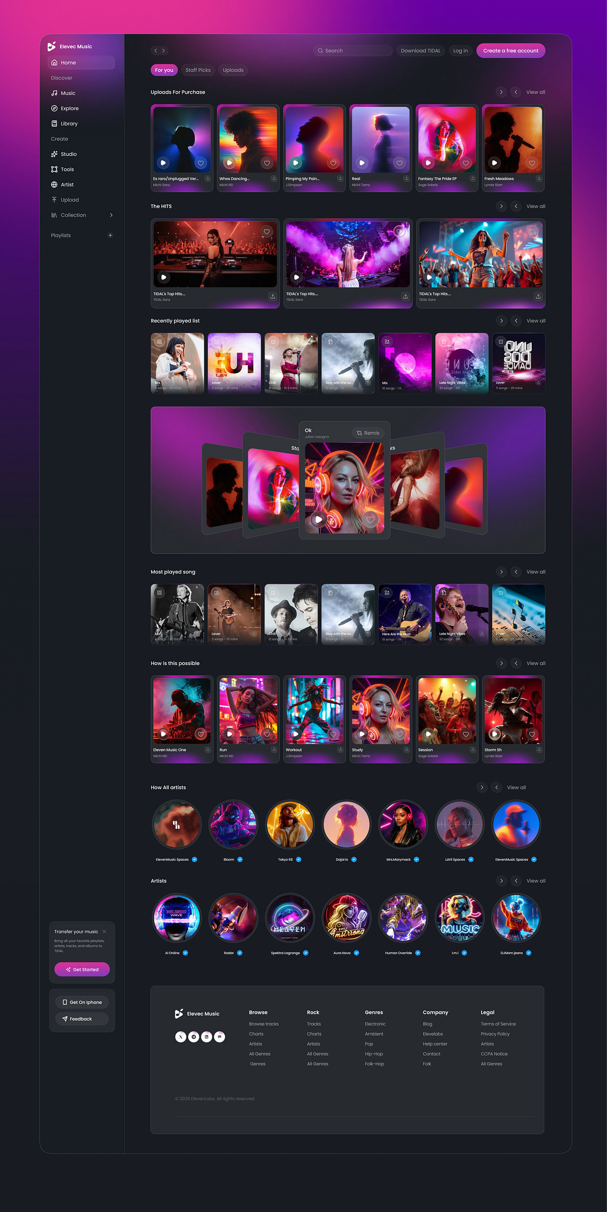 Music Streaming Platform UI/UX Design Image 1
