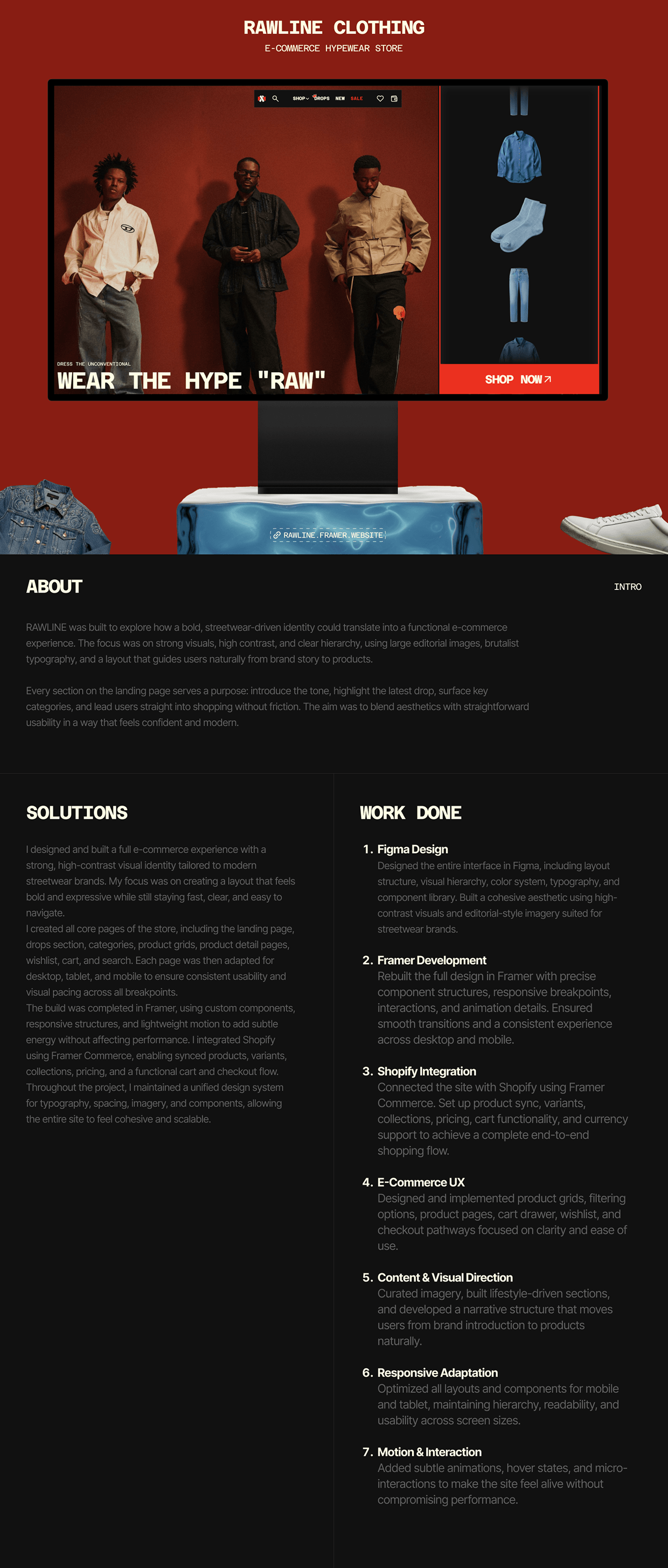 RAWLINE - Hypewear E-Commerce Framer Site
