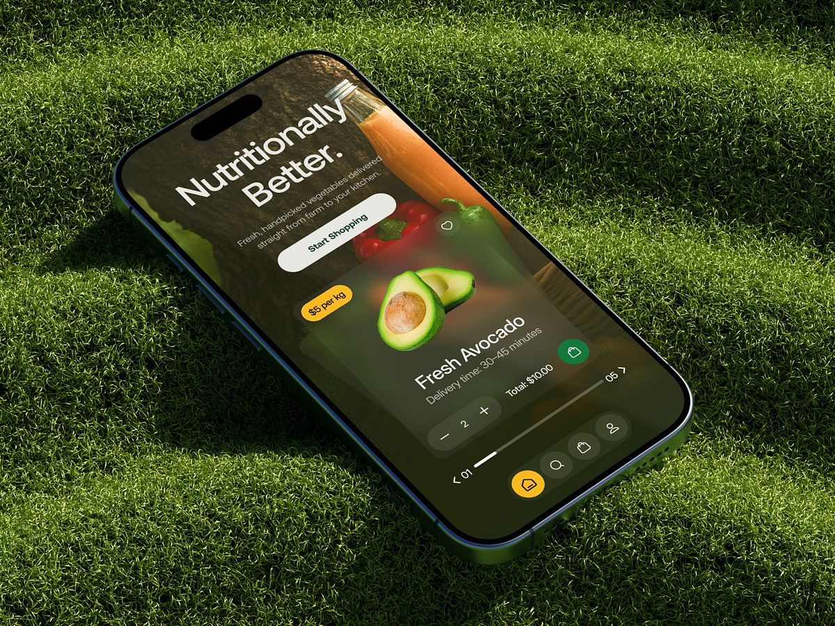 Fresh Produce Delivery App | Modern Grocery Shopping UI/UX Image 1