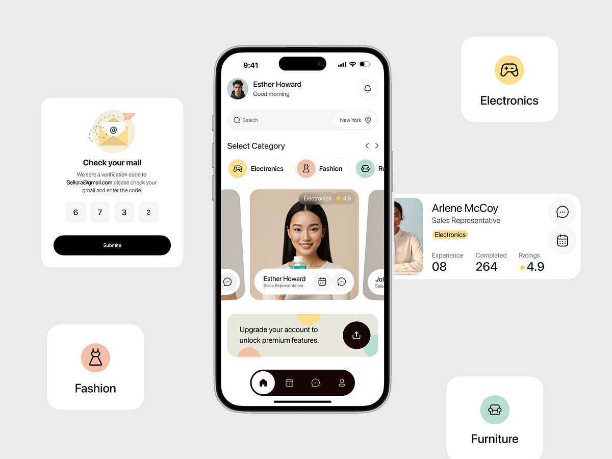 Sellora – Sales Representative Hiring App UI/UX Design
