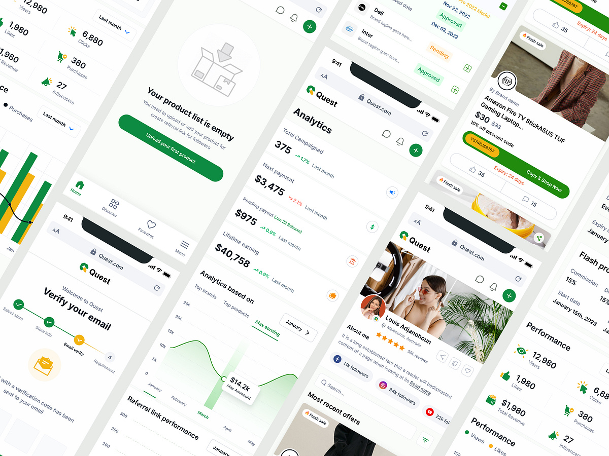 Quest — Responsive SaaS Dashboard for Affiliate Marketing