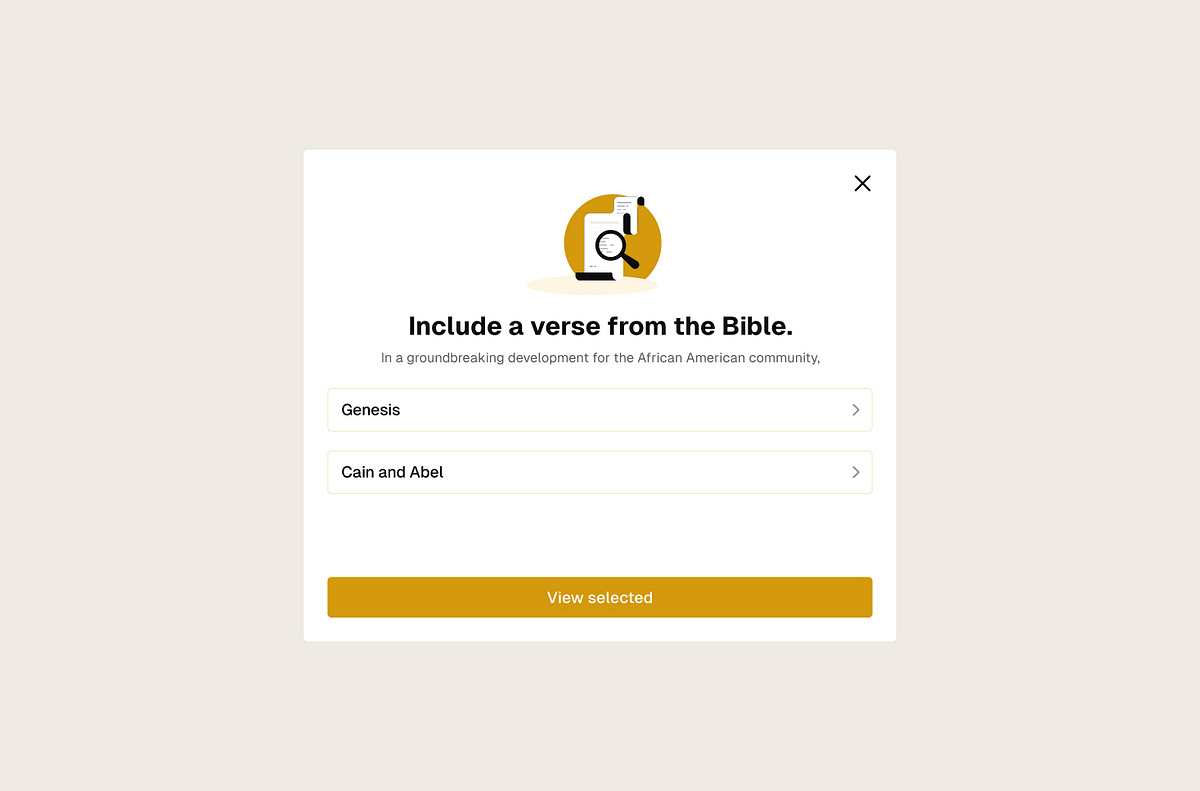 Bible App — Verse Selection Modal Image 2