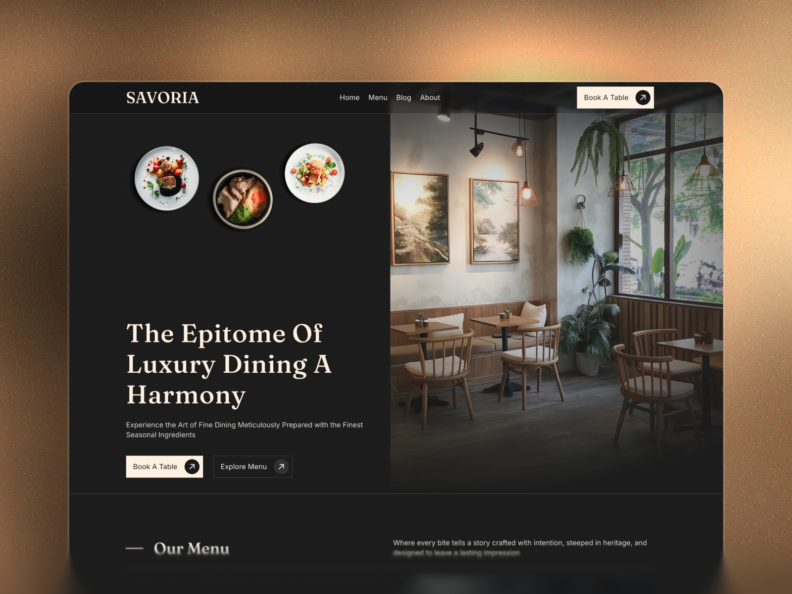 SAVORIA: Free Modern Website Template by Jitu Raut — Framer Marketplace