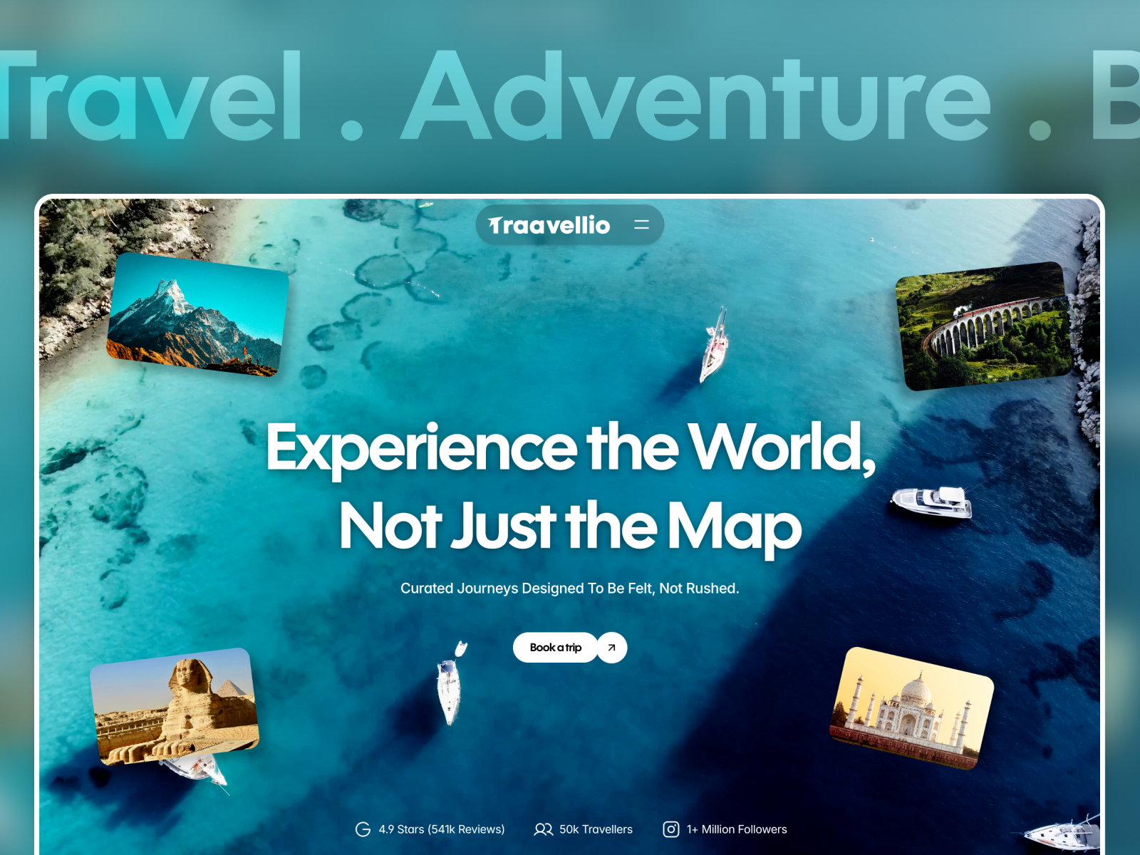 Traavellio: Free Travel Website Template by Jitu Raut — Framer Marketplace