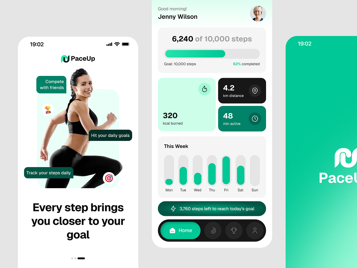 PaceUp – Fitness Tracker App UI Design