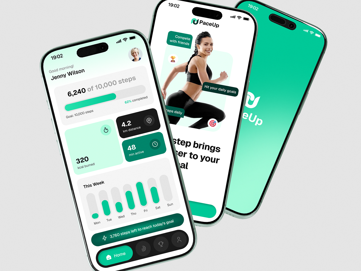 PaceUp – Fitness Tracker App UI Design Image 0