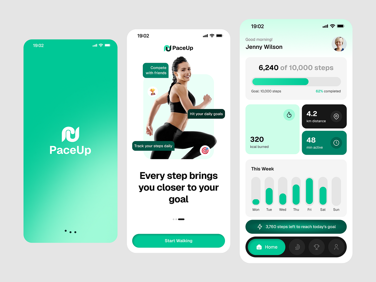 PaceUp – Fitness App Landing Page Design Image 1