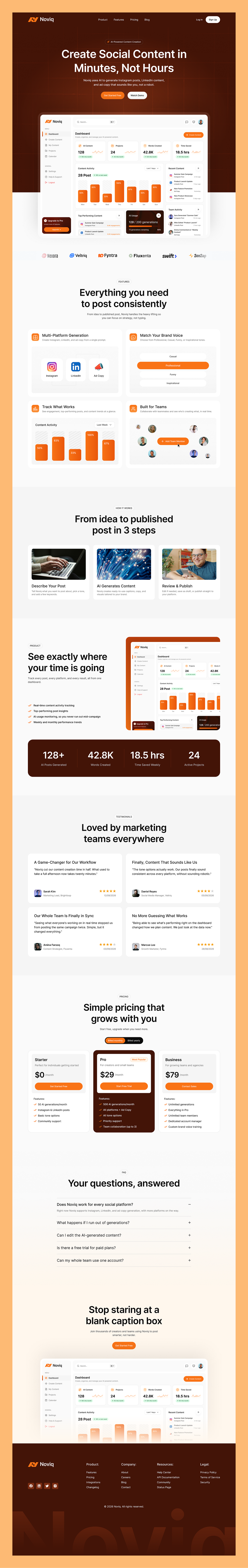 SaaS Landing Page Design – Noviq Image 0