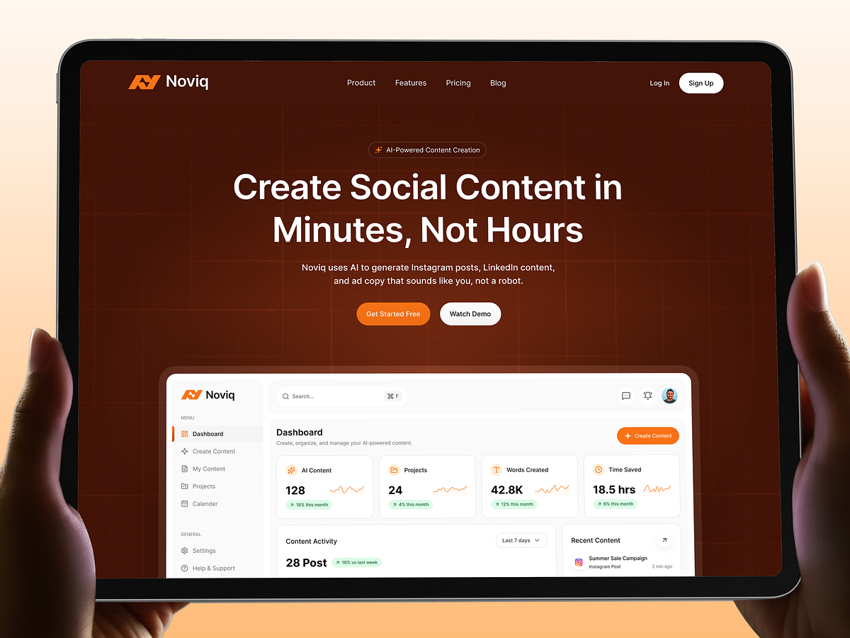 SaaS Landing Page Design – Noviq Image 1
