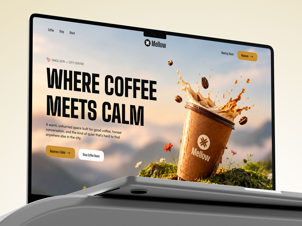 Coffee Shop Hero Section Design – Mellow Image 0
