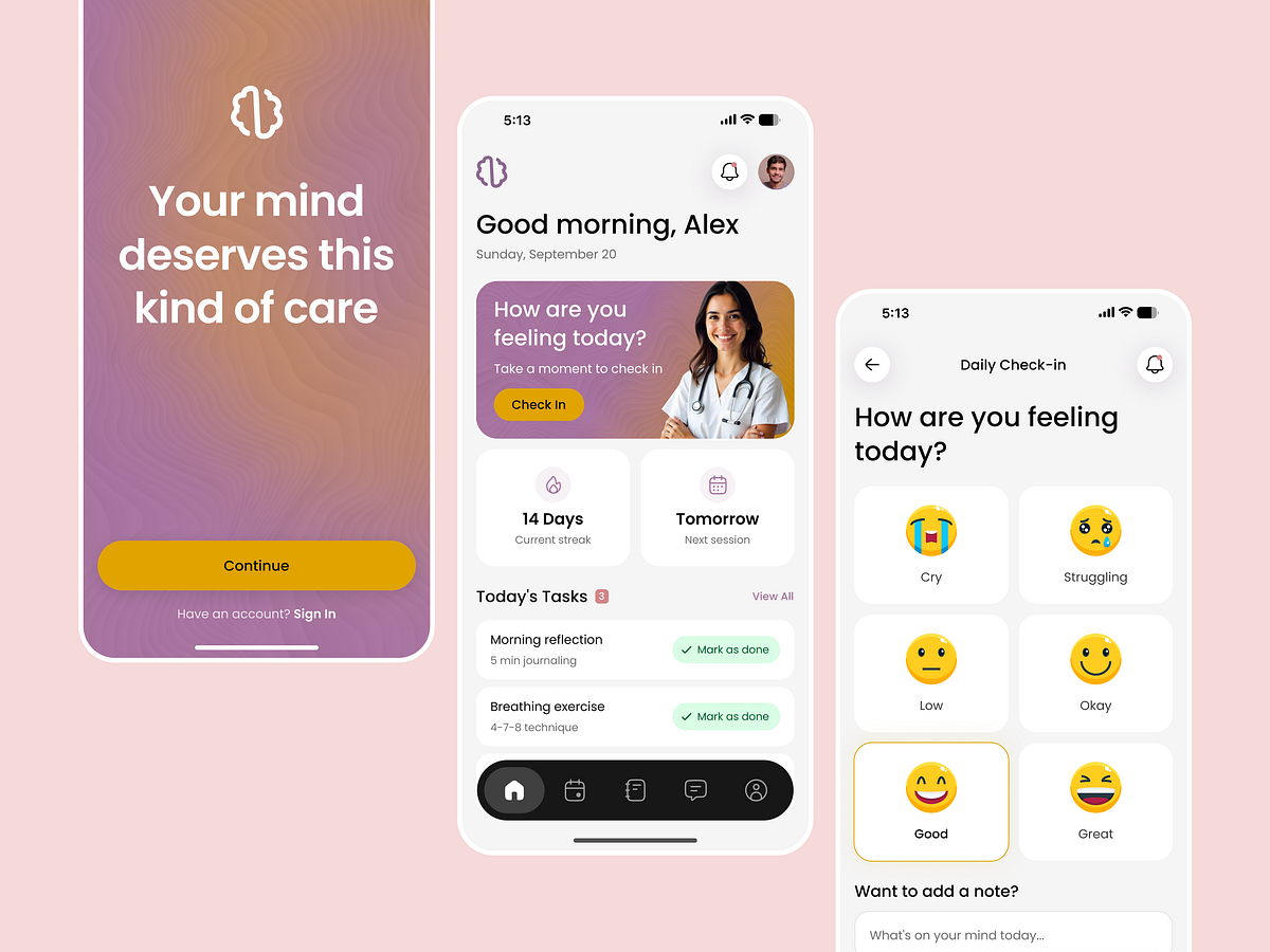 Mental Health App UI Design – Mindra Image 0