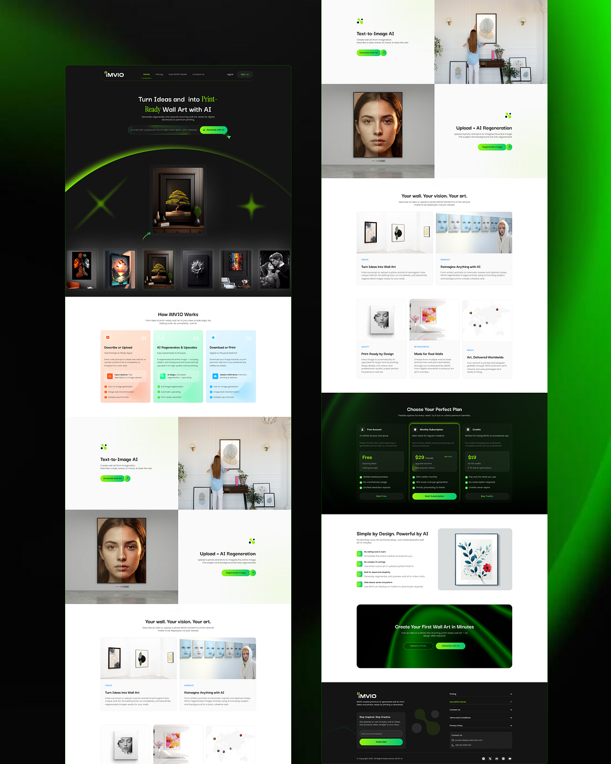✨ AI Wall Art Generator - Website + SaaS Product Design Image 1