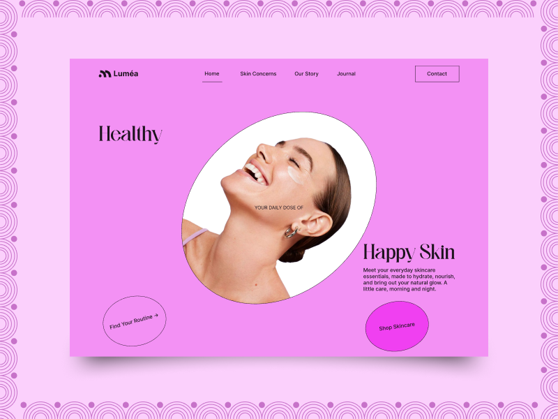 Luméa - Skincare Website Landing Page UI Design