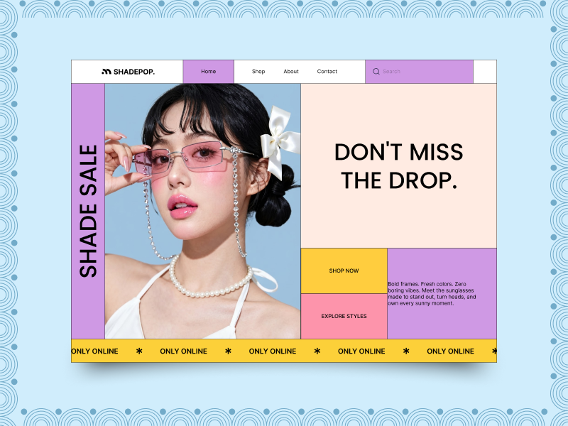 SHADEPOP - Modern Sunglasses eCommerce Website Design Image 0
