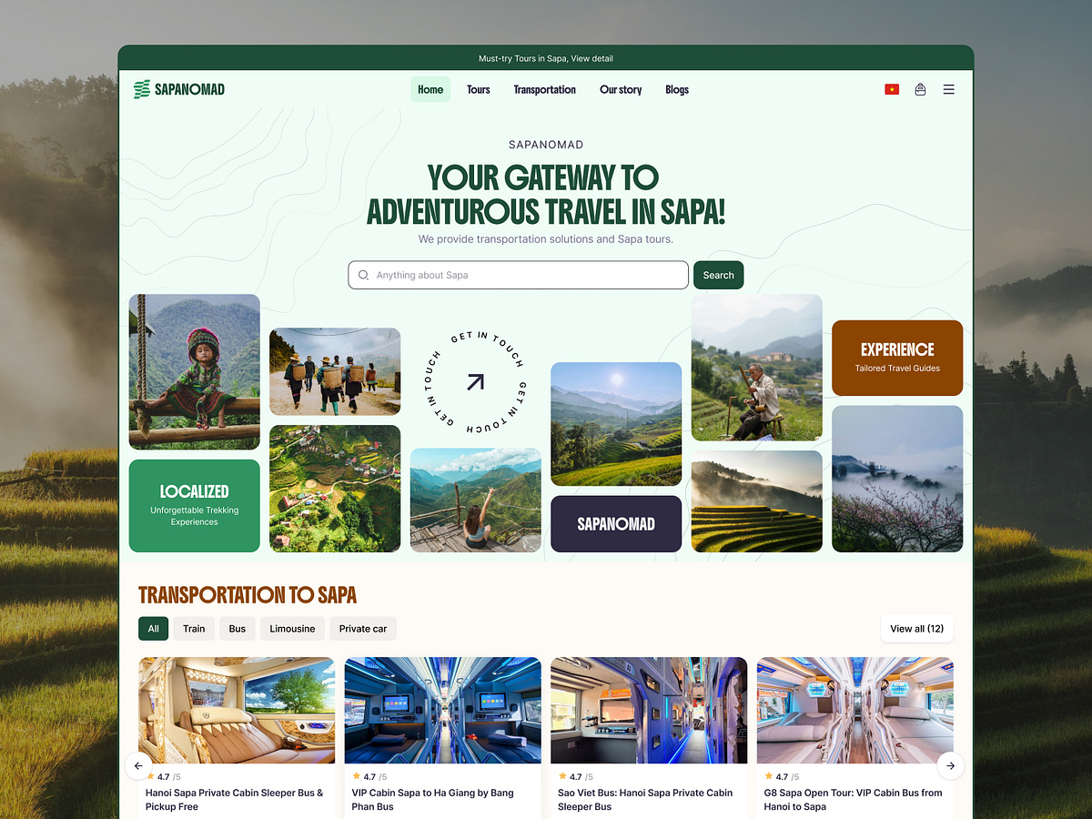 SapaNomad — Travel Booking Website
