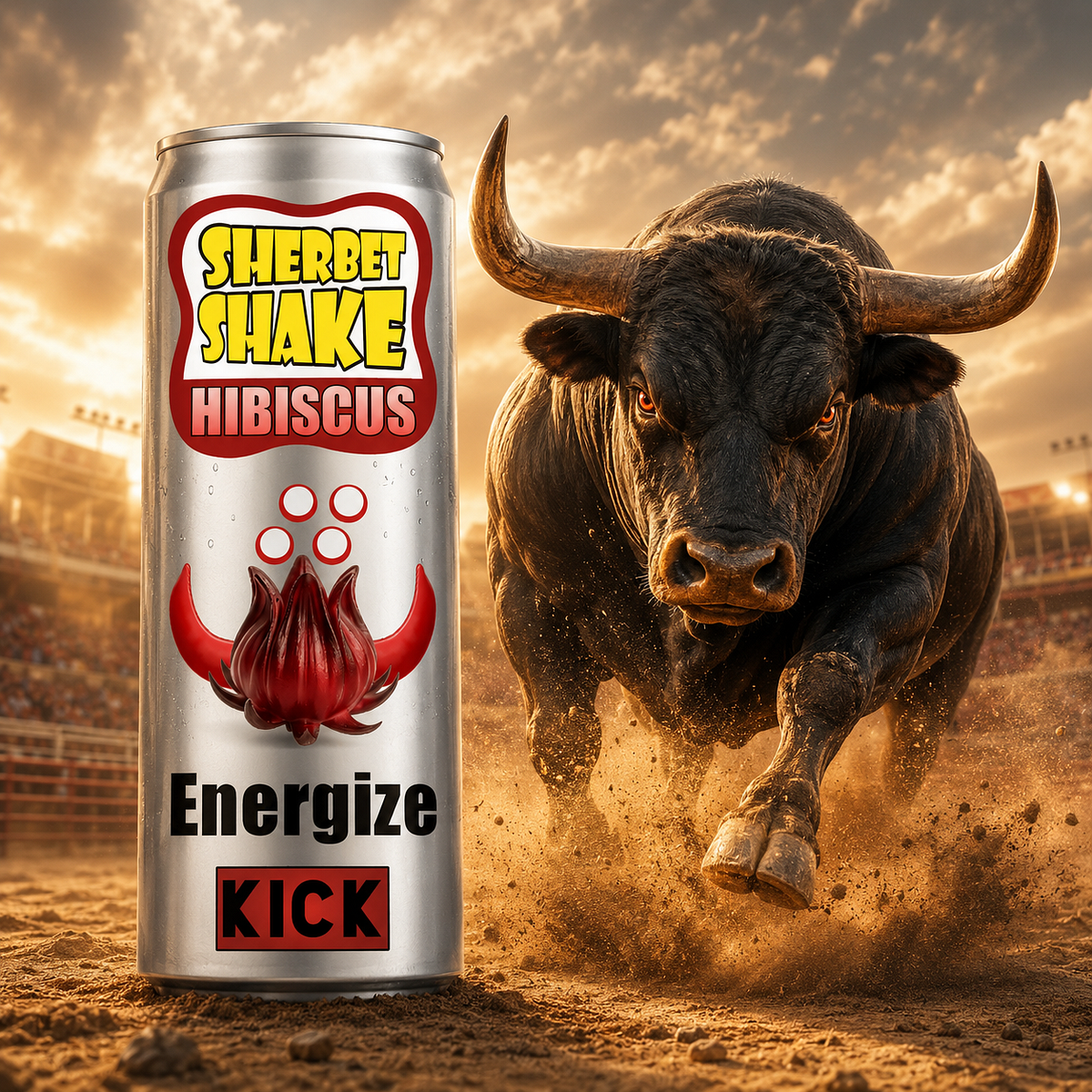 SHERBET SHAKE — HIBISCUS | Bold Energy Drink Packaging & Adverti Image 0